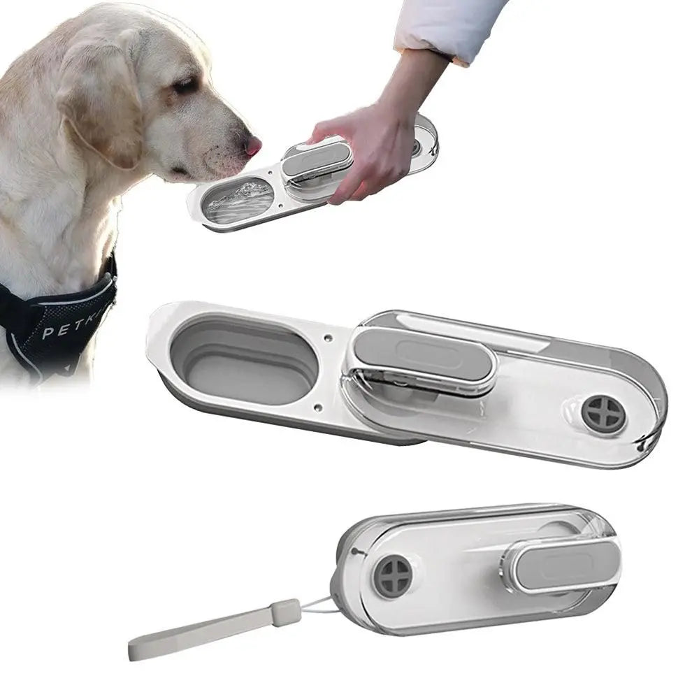 350ml Foldable Pet Dog Water Bottle Leak-proof Water Feeder for Travel Walking Hiking Grey Wholesale Hub