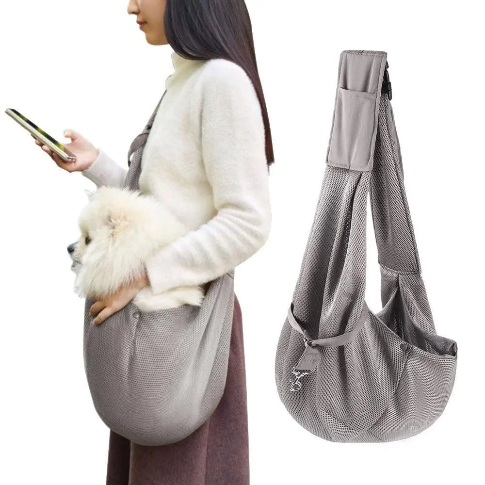 Adjustable Pet Dog Carrier Sling Bag Breathable Mesh Puppy Cat Carrier Khaki Wholesale Hub