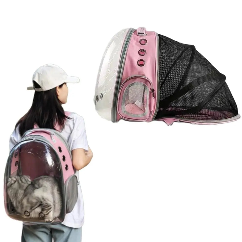 Expandable Travel Cat Backpack Carrier Polarized Tinted Bubble Window Pet Backpack Pink Wholesale Hub