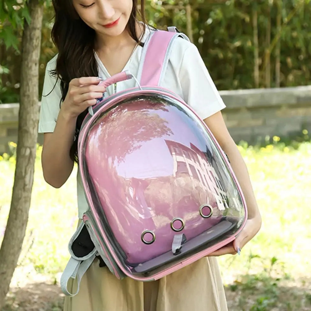 Expandable Travel Cat Backpack Carrier Polarized Tinted Bubble Window Pet Backpack Pink Wholesale Hub