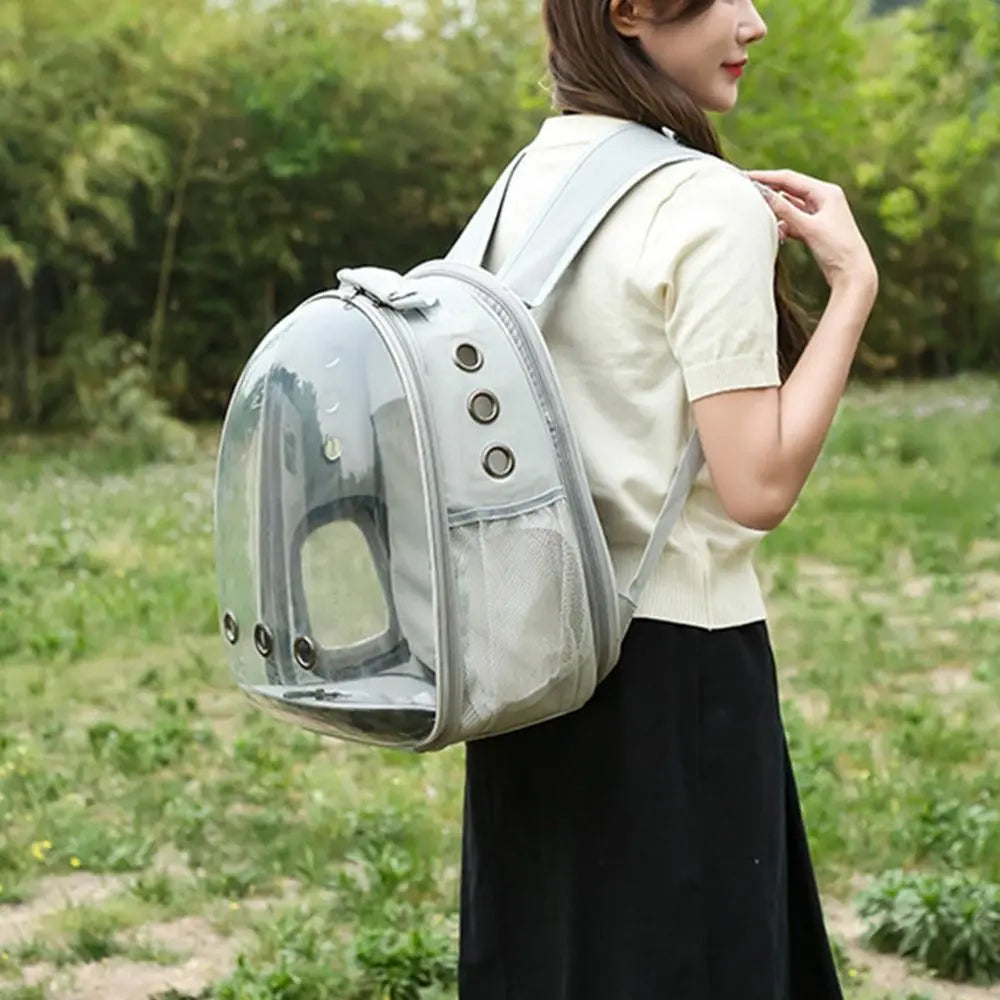 Expandable Travel Cat Backpack Carrier Polarized Tinted Bubble Window Pet Backpack Grey Wholesale Hub