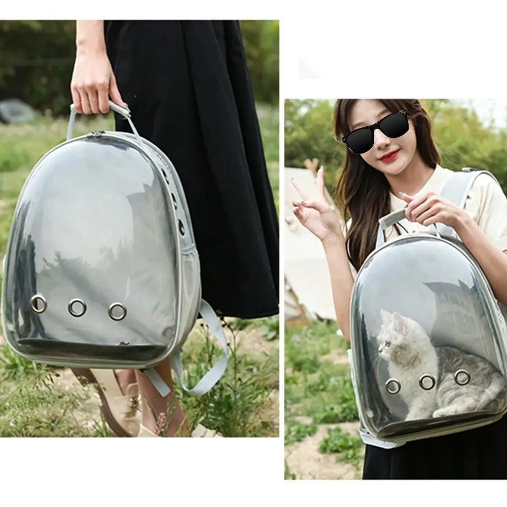 Expandable Travel Cat Backpack Carrier Polarized Tinted Bubble Window Pet Backpack Grey Wholesale Hub