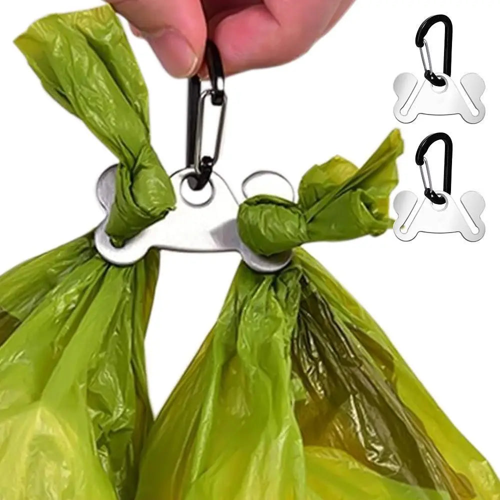 2PCS Metal Dog Poop Bag Holder Clips - Hands-Free Leash Attachment Wholesale Hub