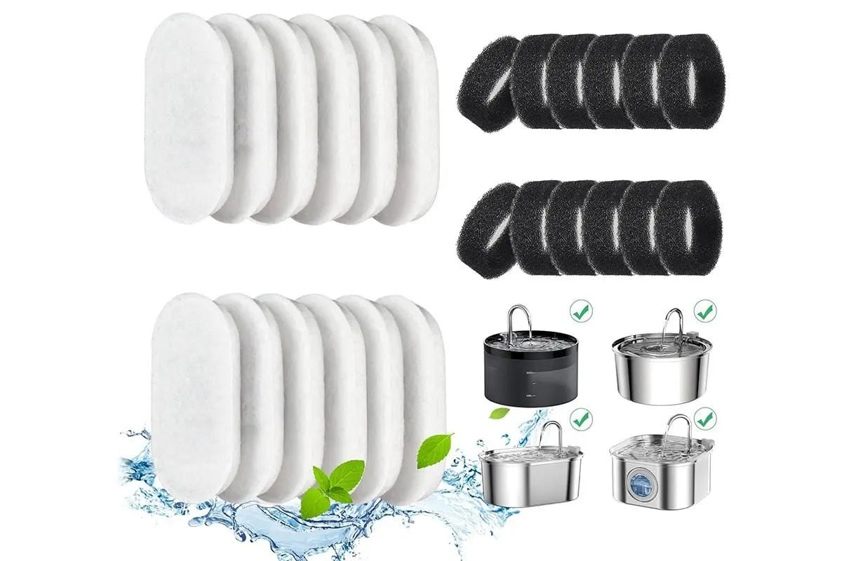 12 Sets Carbon Filters Water Fountain Replacement for Pet Dog Cat Water Drinking Wholesale Hub