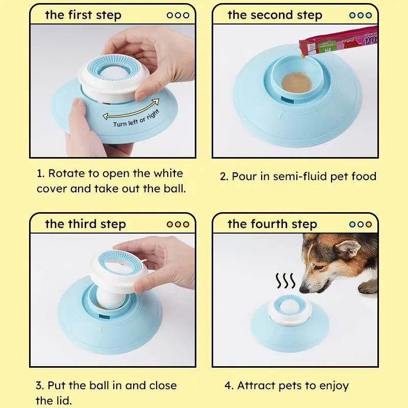 Pet Slow Feeder Bowl with Food Dispenser, Non-Slip, Universal Puzzle Feeder for Cats and Dogs - Yellow Wholesale Hub