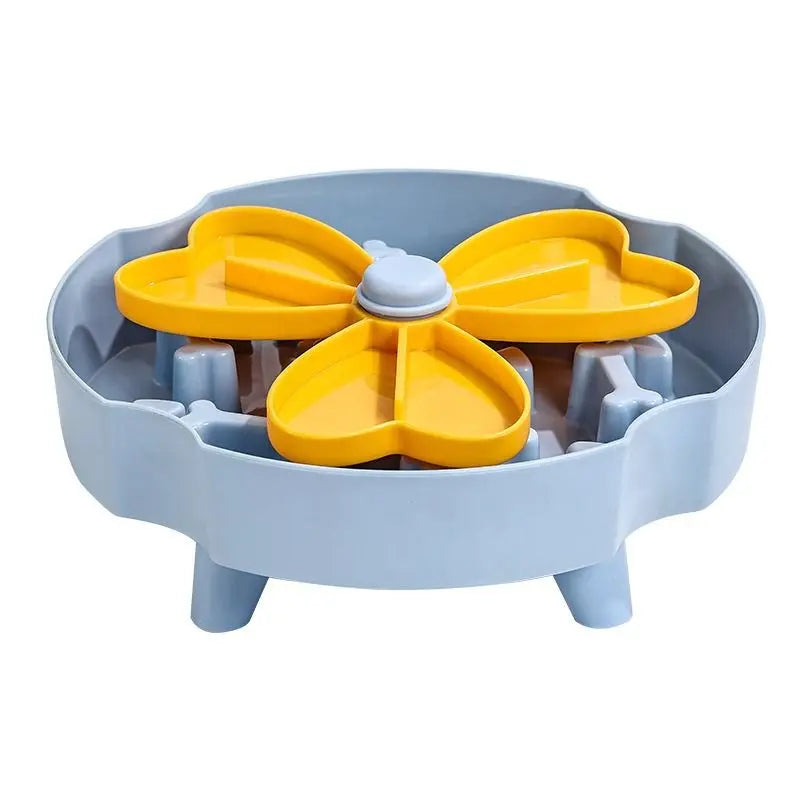 Detachable Rotating Slow-Feeding Pet Bowl, Non-Slip and Choke-Proof Feeding Bowl - Blue Wholesale Hub