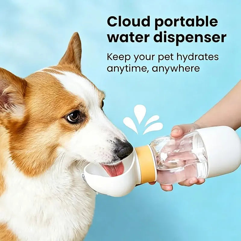 350ML Portable Outdoor Pet Water Cup, Leak-Proof Travel Water Dispenser - White Wholesale Hub