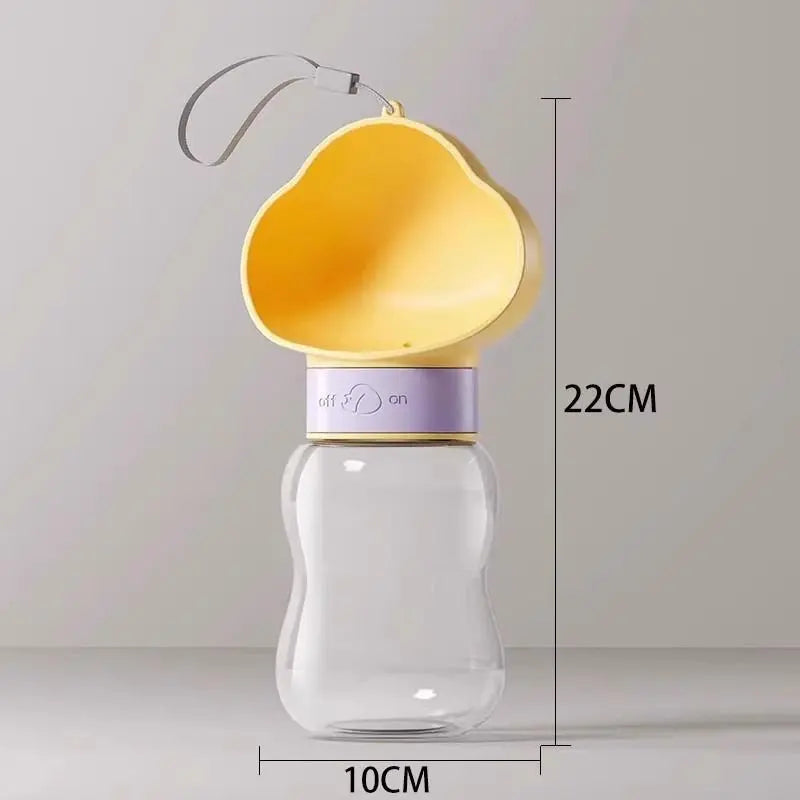 350ML Portable Outdoor Pet Water Cup, Leak-Proof Travel Water Dispenser - Yellow Wholesale Hub