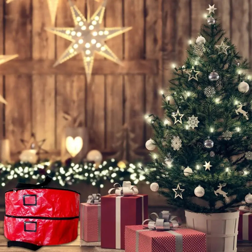 Double Layer Christmas Wreath Storage Bag Large Capacity Wreath Storage Container Wreath Storage Box with Dual Zippers and Handles Wholesale Hub