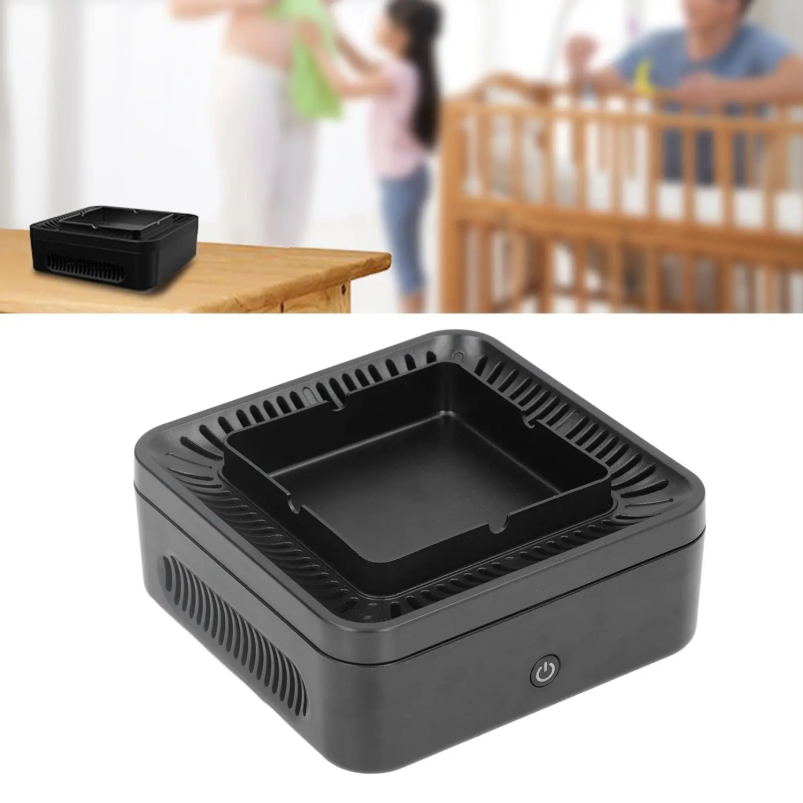 Smokeless Ashtray Gray Home Office Desktop USB Charging Large Air Volume Negative Ion Ashtray Purifier Wholesale Hub