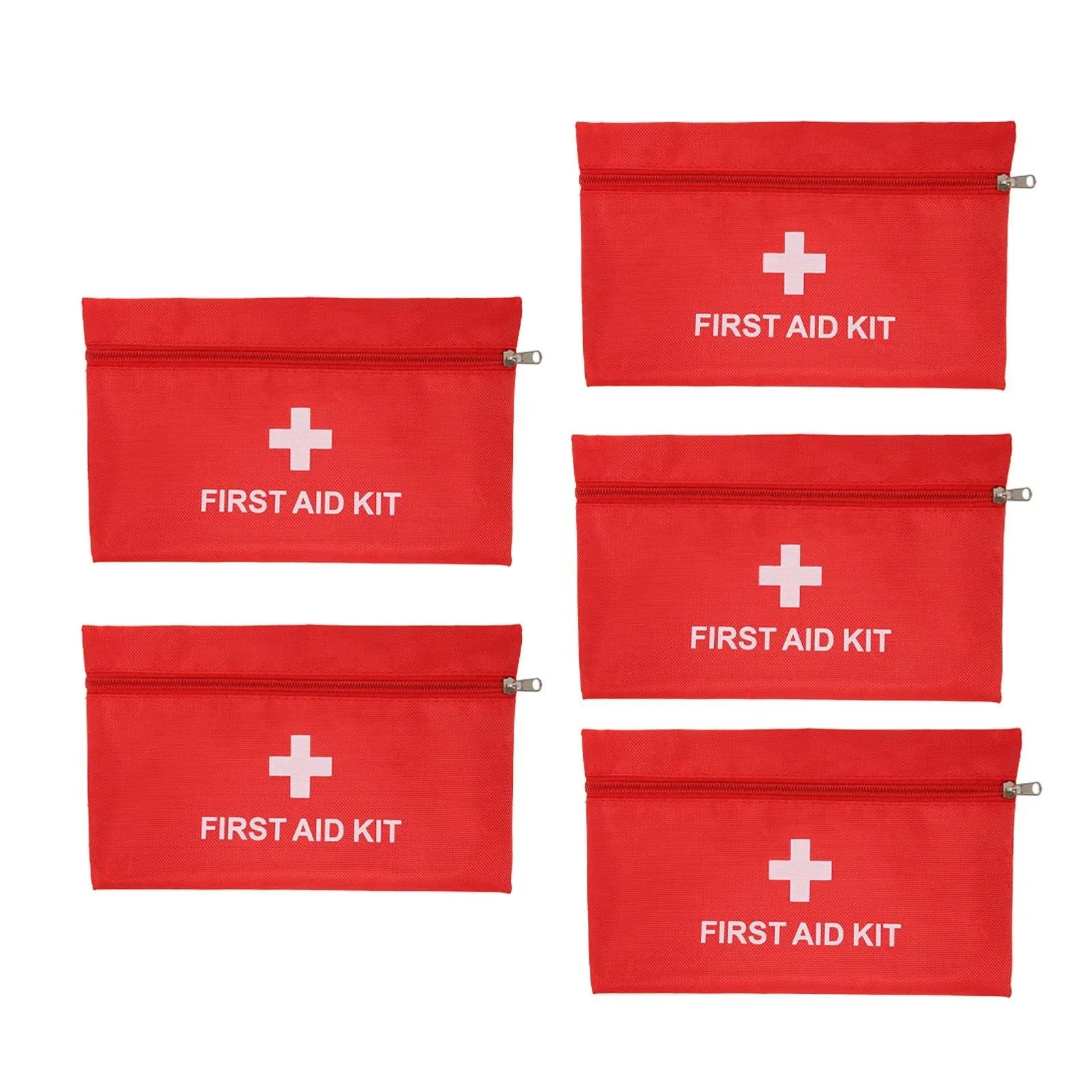 5Pcs/Set Potable Medicine Bag Empty Aid Case Rescue Pouch Waterproof Nylon Red for Home Outdoor Travel Large 25x16cm/9.84x6.3in Wholesale Hub