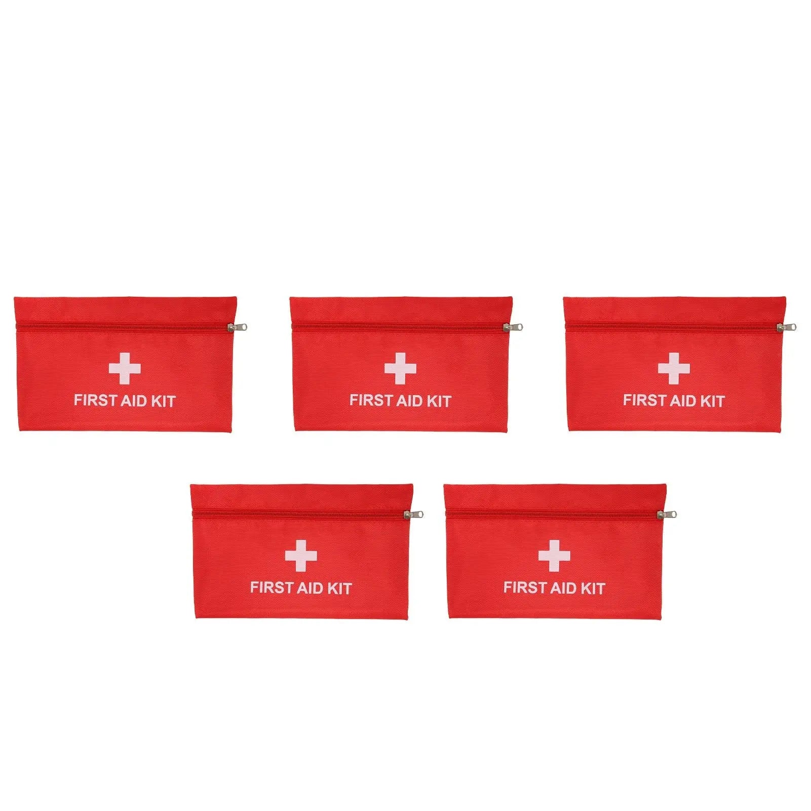 5Pcs/Set Potable Medicine Bag Empty Aid Case Rescue Pouch Waterproof Nylon Red for Home Outdoor Travel Large 25x16cm/9.84x6.3in Wholesale Hub