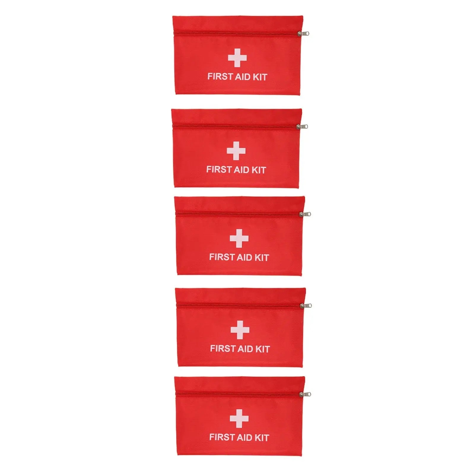 5Pcs/Set Potable Medicine Bag Empty Aid Case Rescue Pouch Waterproof Nylon Red for Home Outdoor Travel Large 25x16cm/9.84x6.3in Wholesale Hub