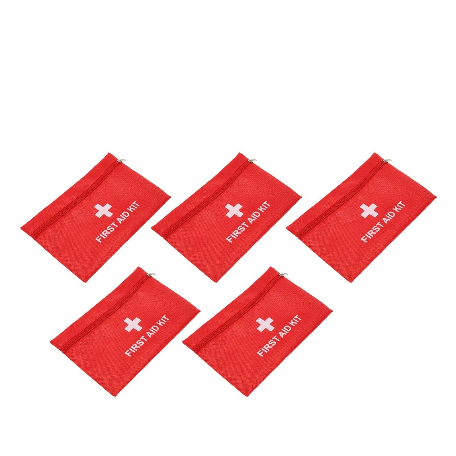 5Pcs/Set Potable Medicine Bag Empty Aid Case Rescue Pouch Waterproof Nylon Red for Home Outdoor Travel Large 25x16cm/9.84x6.3in Wholesale Hub