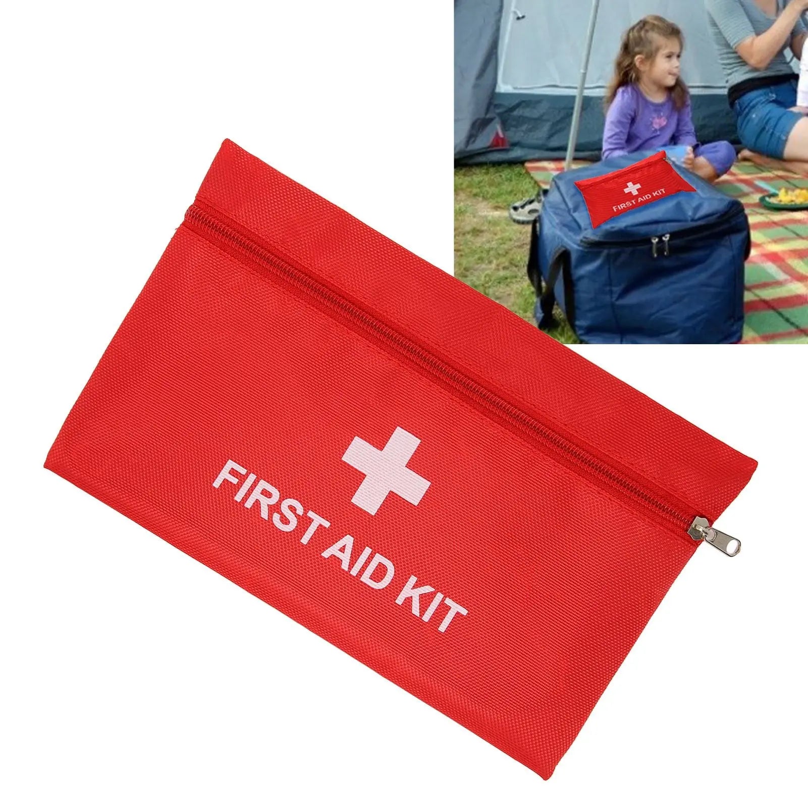 5Pcs/Set Potable Medicine Bag Empty Aid Case Rescue Pouch Waterproof Nylon Red for Home Outdoor Travel Large 25x16cm/9.84x6.3in Wholesale Hub