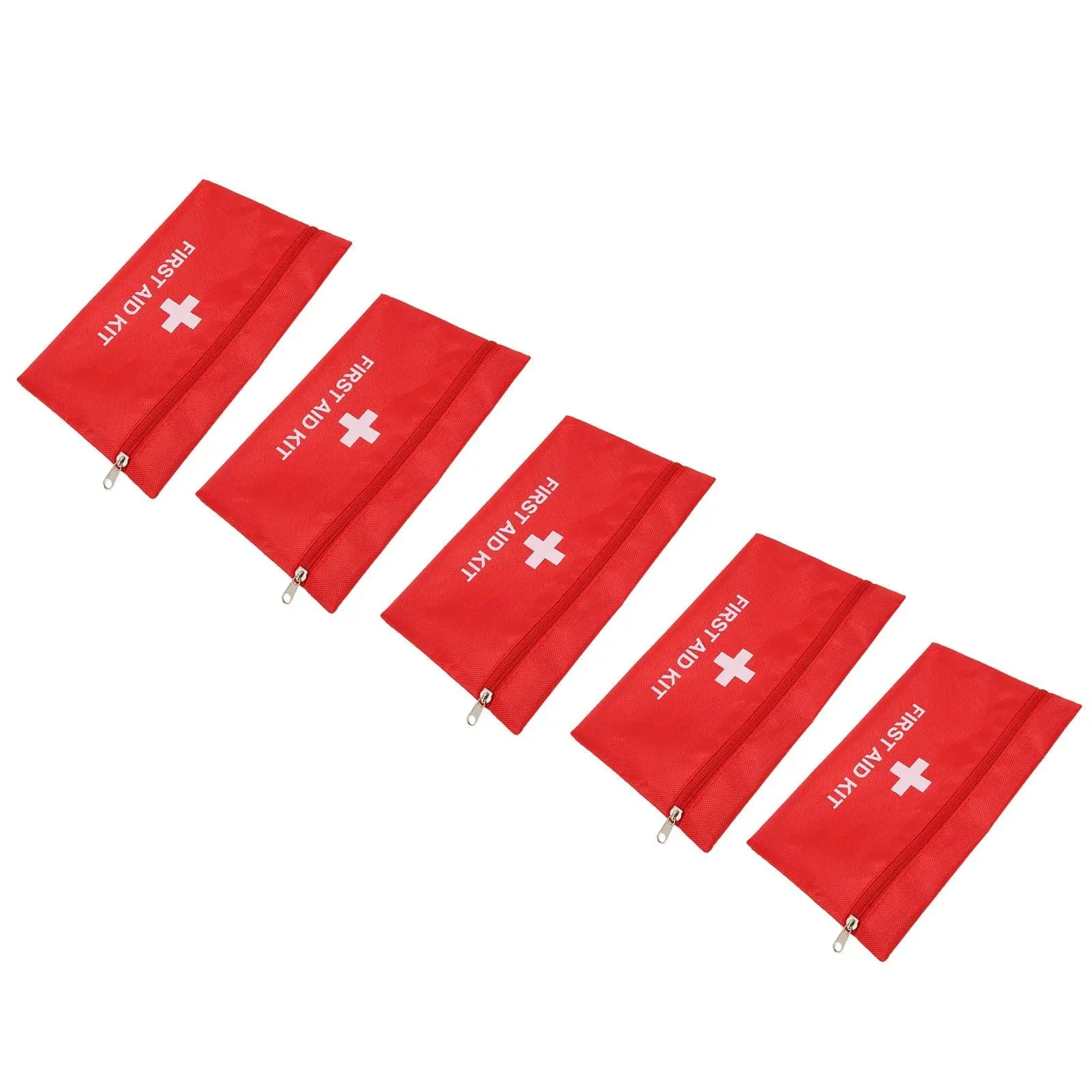 5Pcs/Set Potable Medicine Bag Empty Aid Case Rescue Pouch Waterproof Nylon Red for Home Outdoor Travel Small 20x14cm/7.87x5.51in Wholesale Hub