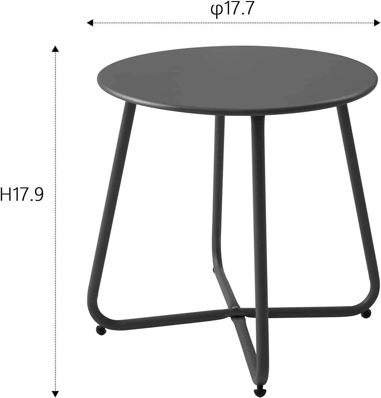 Outdoor Metal Side Table – Rust-Resistant Patio Small Round End Table, Accent Coffee Table for Balcony, Garden, Porch, Living Room & Bedroom – Lightweight Portable Plant Stand, Black Wholesale Hub