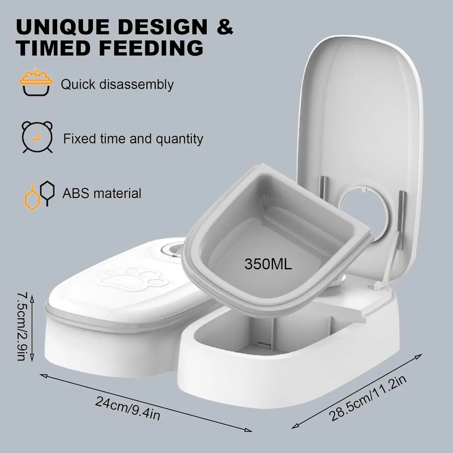 CARLA HOME 2 Meal Automatic Pet Feeder with Timer for Cat & Dog Wet & Dry Food (Dual Bowl 700ML) Wholesale Hub