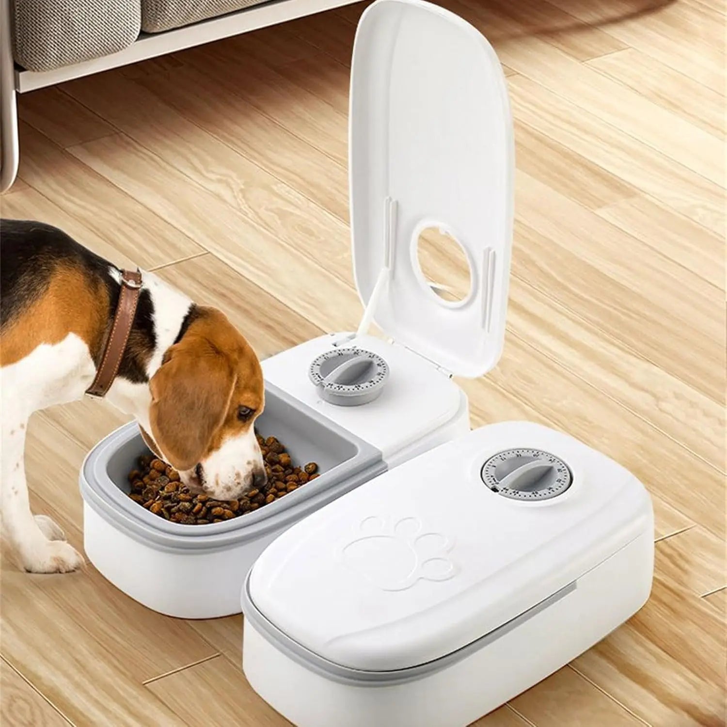 CARLA HOME 2 Meal Automatic Pet Feeder with Timer for Cat & Dog Wet & Dry Food (Dual Bowl 700ML) Wholesale Hub