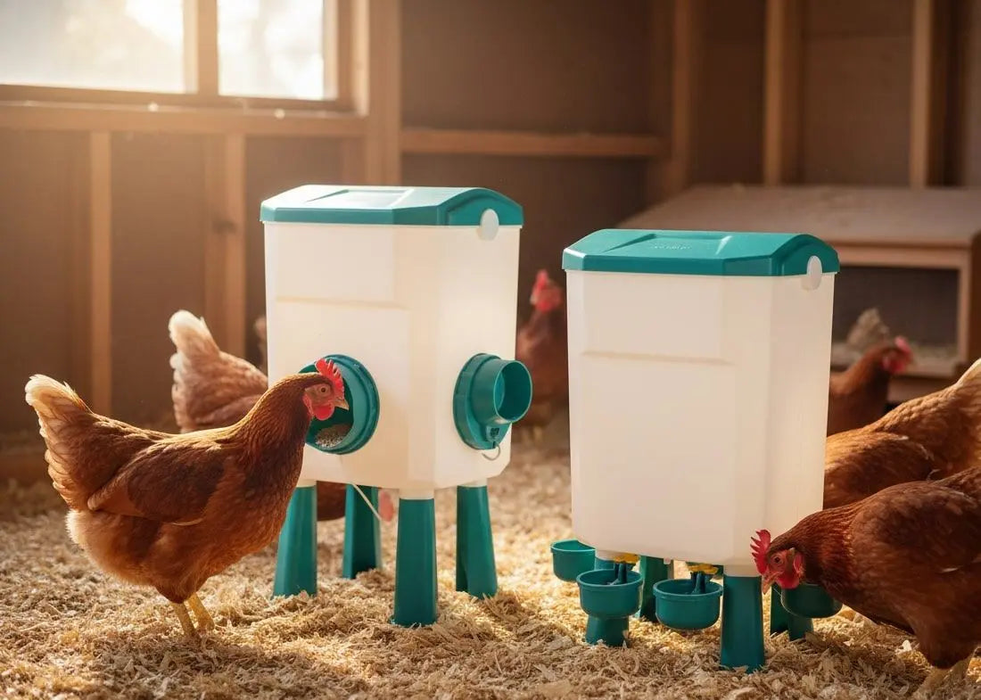 CARLA HOME Automatic Chicken Feeder Waterer Set with 8KG Food 7L Water Capacity for Coop, Chickens, Ducks, Quails (Blue) Wholesale Hub