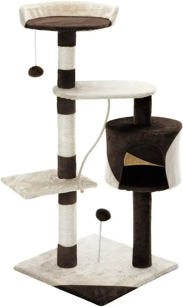 CARLA HOME 140cm Cat Tree for Indoor Cats with Plush Perch, Sisal Scratching Posts & Condo for Kittens & Adult Cats (Beige) Wholesale Hub
