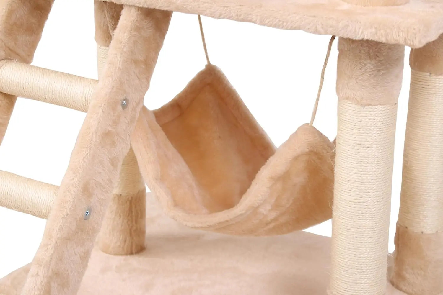 CARLA HOME 141cm Cat Tree Tower for Indoor Cats with Plush Perch, Ladder, Sisal Scratching Posts, Hammock & Condo for Kittens & Adult Cats (Beige) Wholesale Hub
