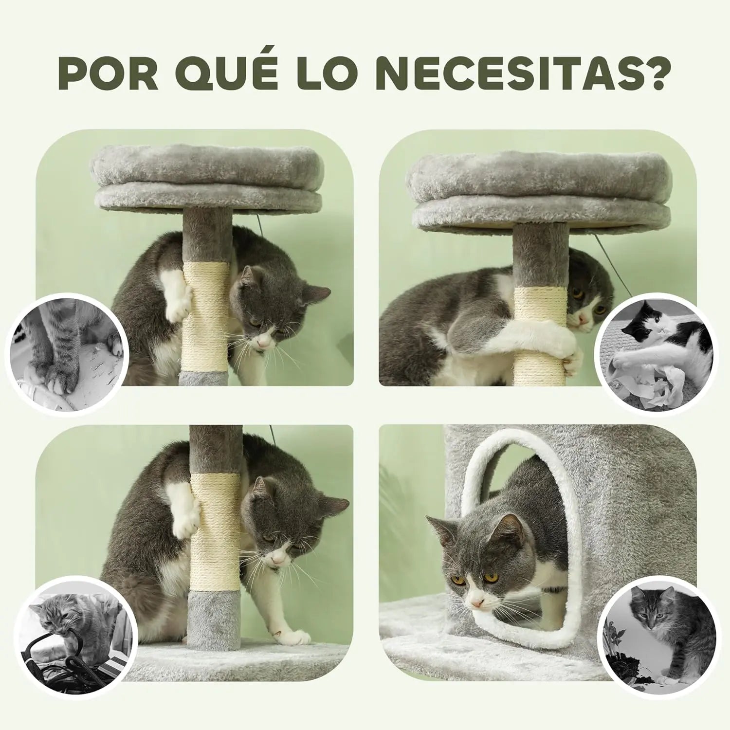 CARLA HOME Large Cat Tree Tower for Indoor Cats with Plush Perch, Cat Condo, Natural Sisal Scratching Posts, Hanging Ball & Paw Scratcher Wholesale Hub