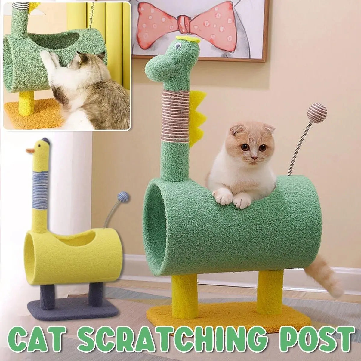 Climbing Frame Cat Scratching Post Jumping Platform Pet Toys for Cats and Kitten - Yellow Wholesale Hub