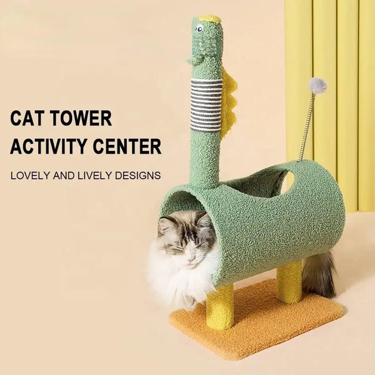 Climbing Frame Cat Scratching Post Jumping Platform Pet Toys for Cats and Kitten - Yellow Wholesale Hub