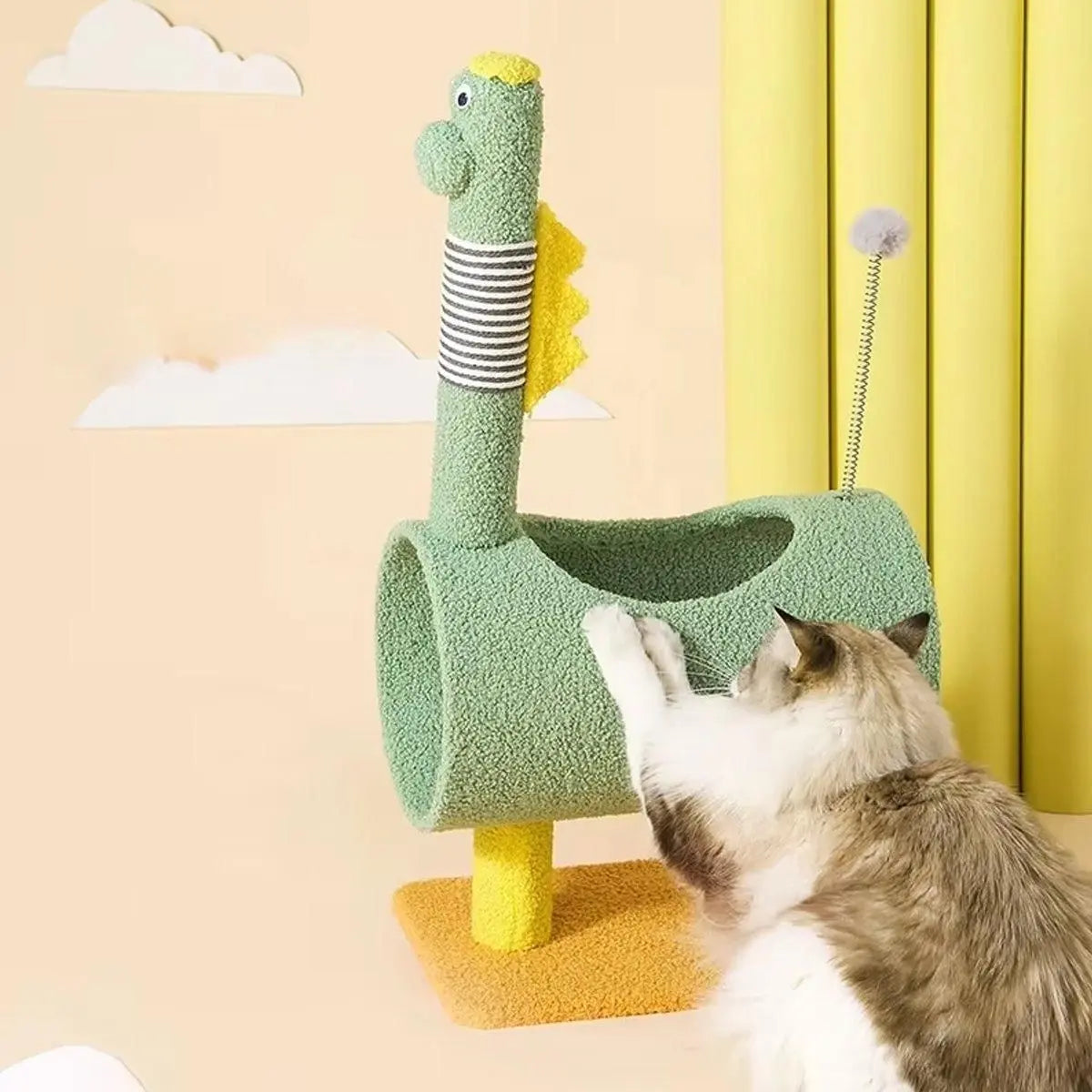Climbing Frame Cat Scratching Post Jumping Platform Pet Toys for Cats and Kitten - Yellow Wholesale Hub