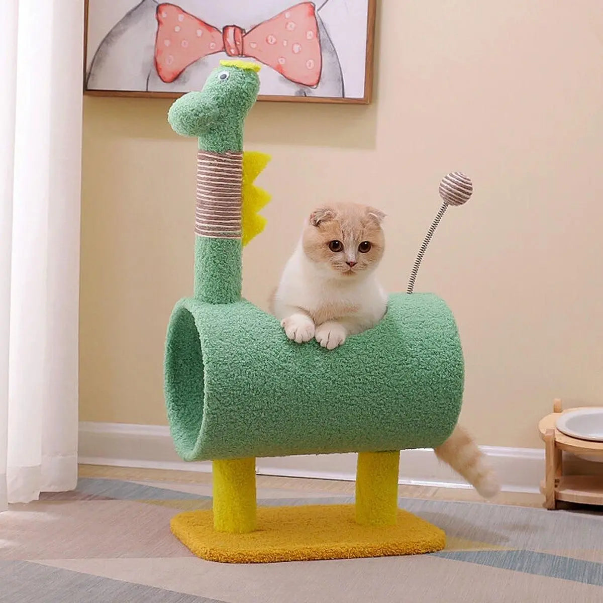 Climbing Frame Cat Scratching Post Jumping Platform Pet Toys for Cats and Kitten - Yellow Wholesale Hub