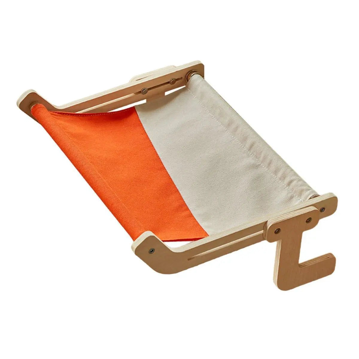 Window Hanging Cat Hammock Solid Wood Sun Bed Nest for All Seasons Durable - Grey+Orange Wholesale Hub