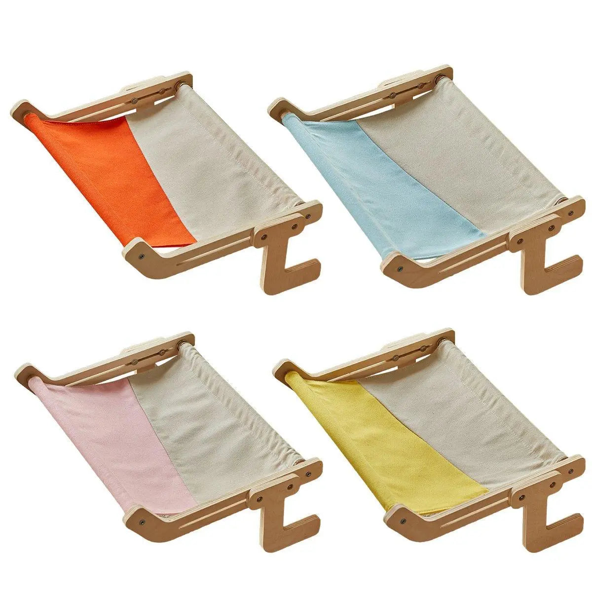Window Hanging Cat Hammock Solid Wood Sun Bed Nest for All Seasons Durable - Grey+Pink Wholesale Hub