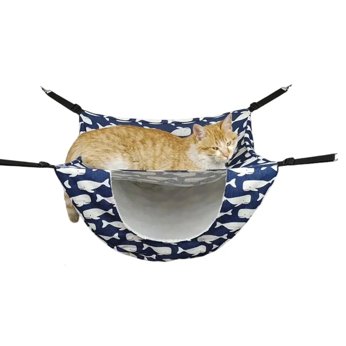Cat Hammock Hanging Bed Cage Nest Soft Pet House Basket Cat Sleeping Supplies - Sea Blue Checkered Wholesale Hub