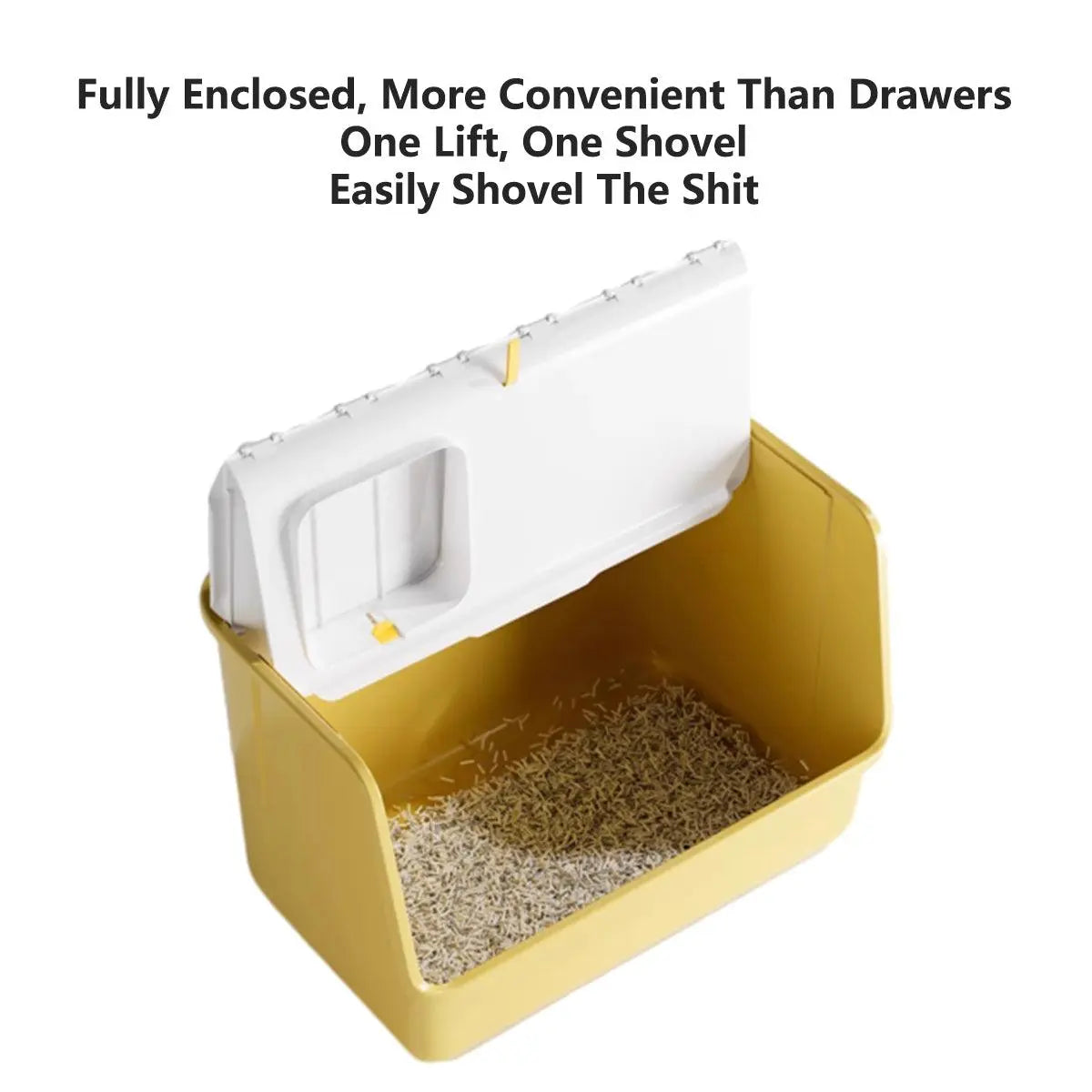 Large Fully Enclosed Cat Litter Box with Lid Odor Control Litter Pan for Cats - Green Wholesale Hub
