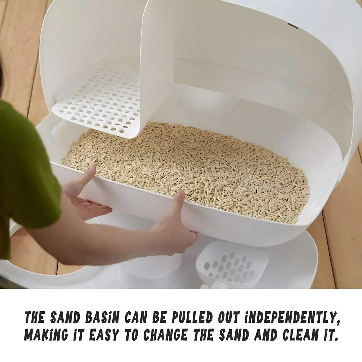 Cat Litter Box Semi-closed Cat Supplies Cat Toilet Drawer Large Cat Litter Box - Green Wholesale Hub