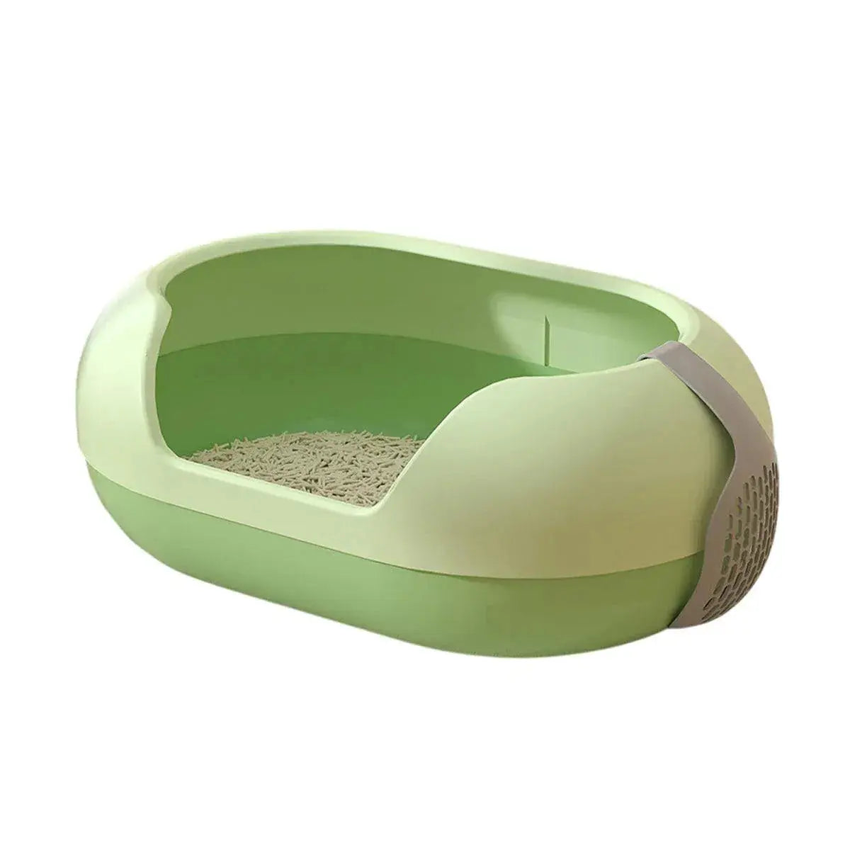 Large Semi Closed Cat Litter Box Covered Litter Pan for Cats Easy Clean Design - Green Wholesale Hub