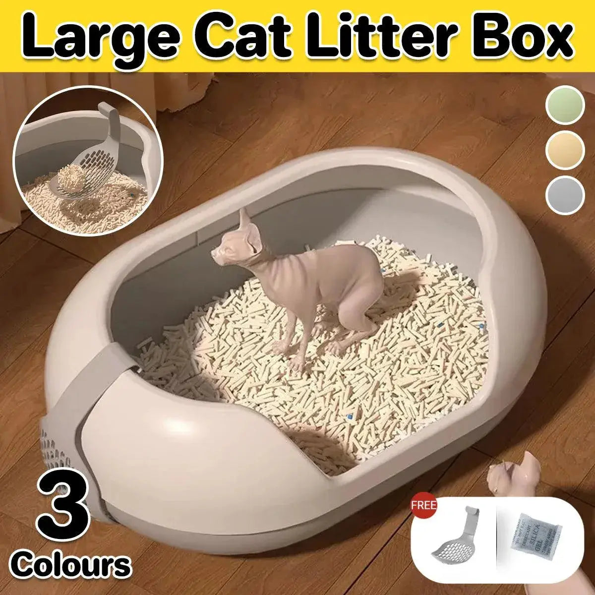 Large Semi Closed Cat Litter Box Covered Litter Pan for Cats Easy Clean Design - Green Wholesale Hub