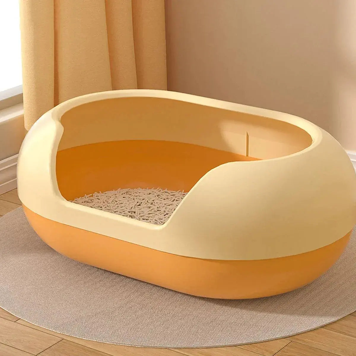 Large Semi Closed Cat Litter Box Covered Litter Pan for Cats Easy Clean Design - Green Wholesale Hub