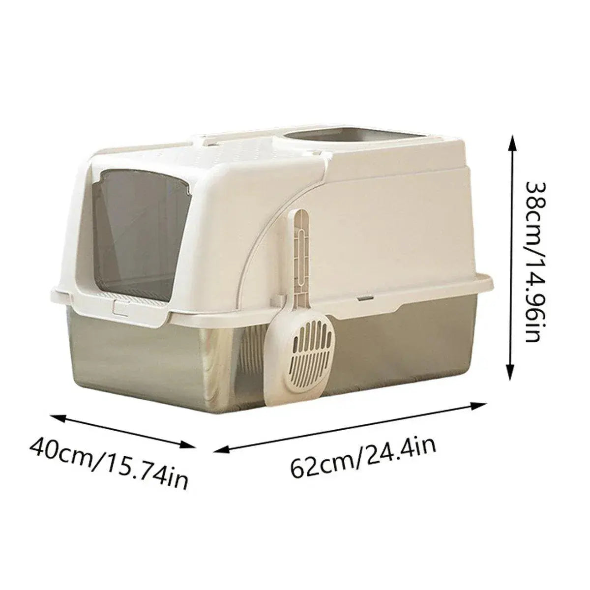 Durable Stainless Steel Cat Litter Box Pan Pet Toilet Odor Control Tray Large - Grey Wholesale Hub