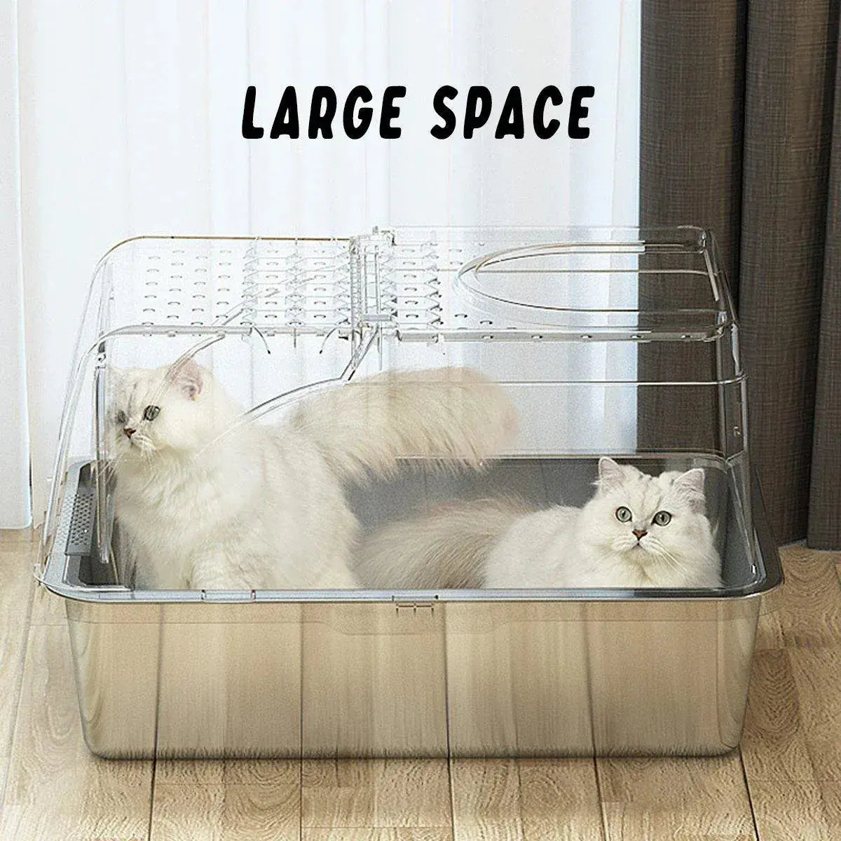 Durable Stainless Steel Cat Litter Box Pan Pet Toilet Odor Control Tray Large - Grey Wholesale Hub