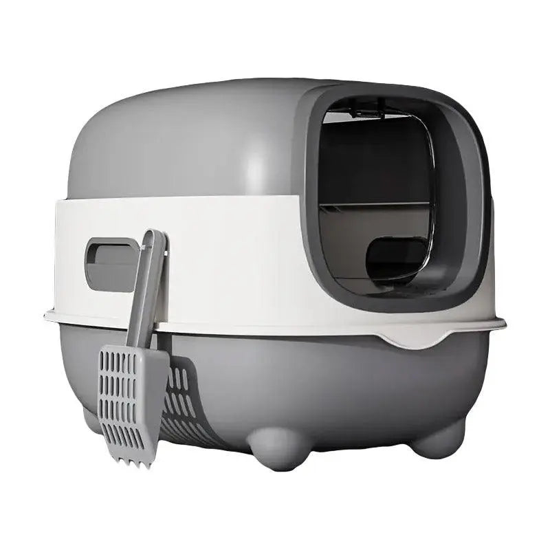 Large Fully Enclosed Cat Litter Box Lift Lid Odour Control Easy Clean Kitty - Purple Wholesale Hub