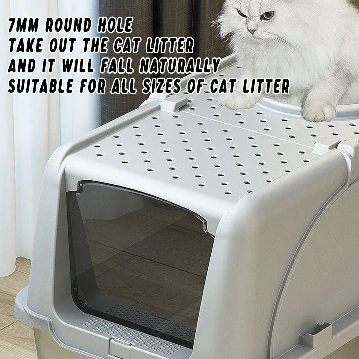 Durable Stainless Steel Cat Litter Box Pan Pet Toilet Odor Control Tray Large - White Wholesale Hub