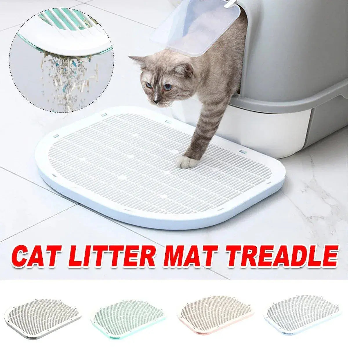 Anti Spill Cat Litter Mat Double Layer Pet Toilet Mat for Litter Box - Blue Wholesale Hub