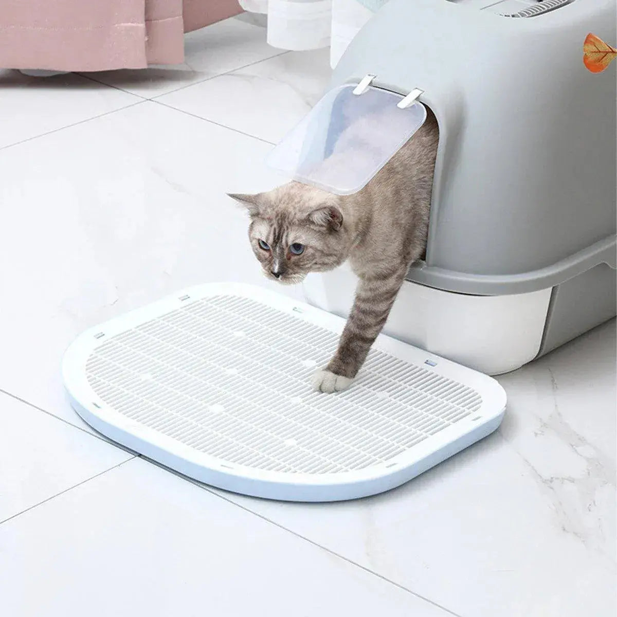 Anti Spill Cat Litter Mat Double Layer Pet Toilet Mat for Litter Box - Grey Wholesale Hub