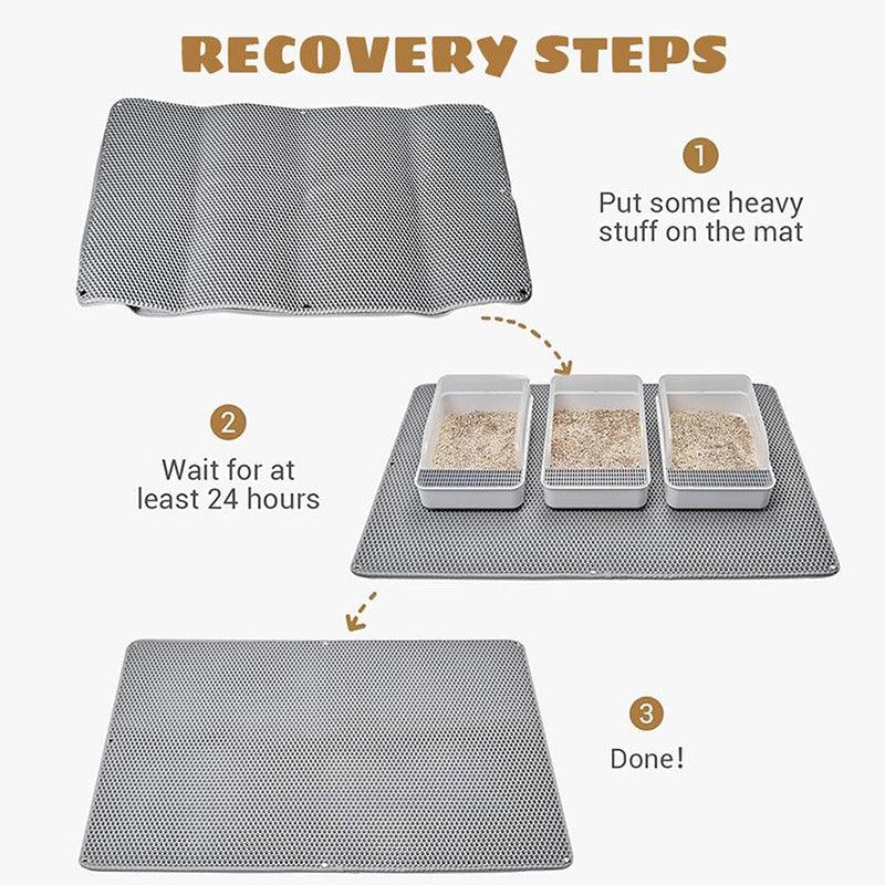 Large Double Layer Litter Mat Waterproof Non Slip Cat Trapping Pad Easy to Clean - 75x55cm Wholesale Hub