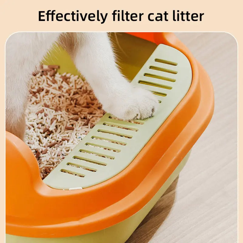 12L Semi Enclosed Large Cat Litter Box with Delivery Shovel Easy Clean Toilet - Purple-Pink Wholesale Hub