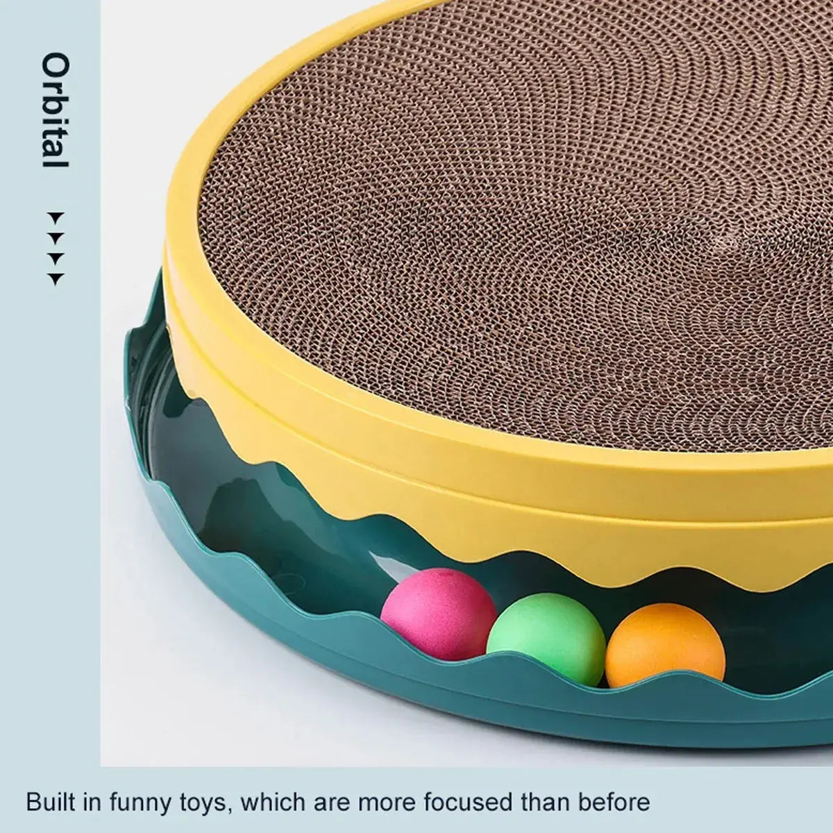 Cat Scratcher Turntable Toy Large Round Corrugated Board Nest Scratch Resistant - Blue Wholesale Hub