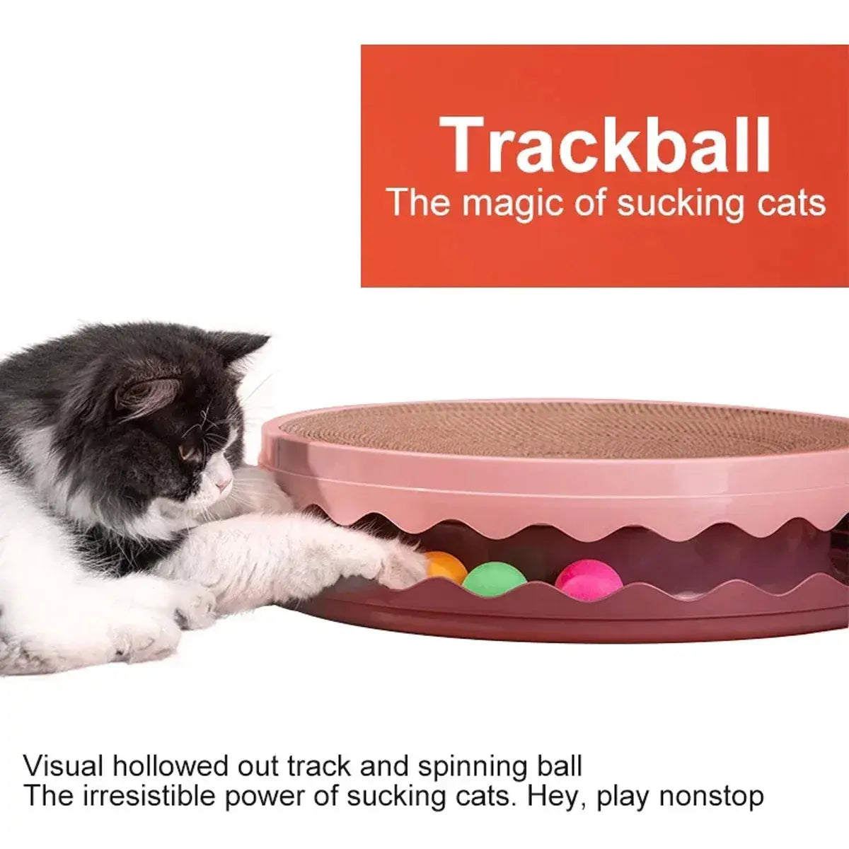 Cat Scratcher Turntable Toy Large Round Corrugated Board Nest Scratch Resistant - Pink Wholesale Hub