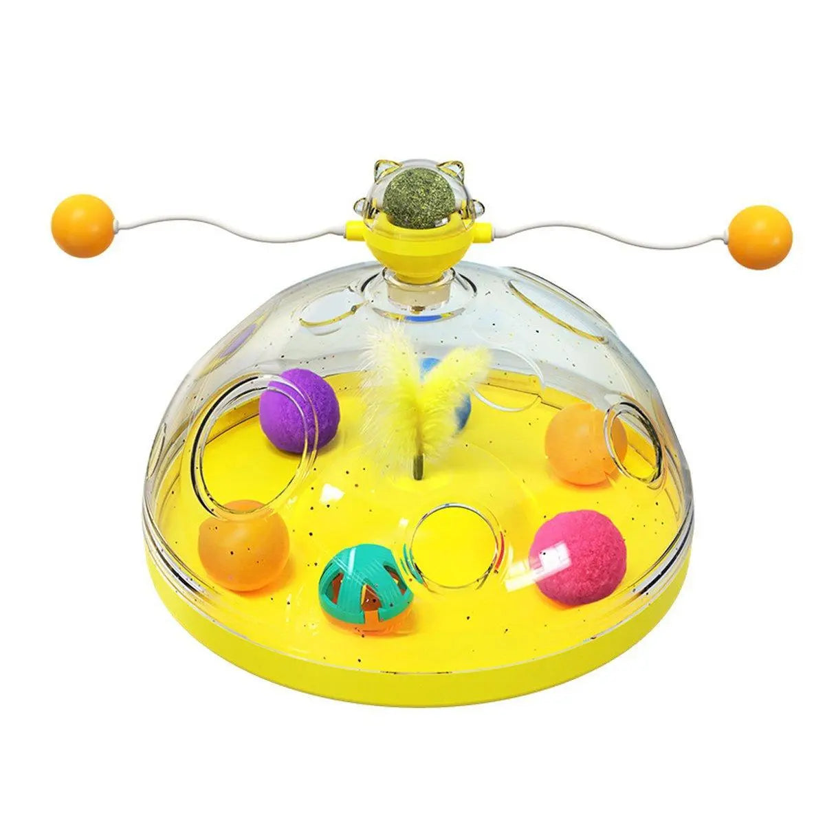 Interactive Windmill Cat Teaser Toy Treasure Box with Stick Fun Play for Pets - Green Wholesale Hub